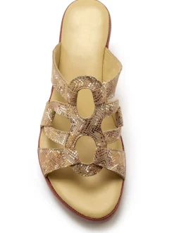 Femme Pédiconfort Mules en cuir à talon compensé