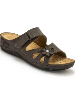 Femme Pédiconfort Mules fantaisie à patte scratch