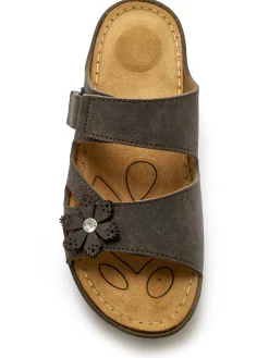 Femme Pédiconfort Mules fantaisie à patte scratch