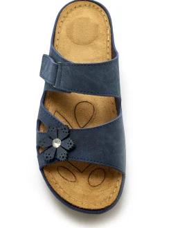 Femme Pédiconfort Mules fantaisie à patte scratch