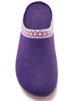 Femme Pédiconfort Mules feutre à galon fantaisie