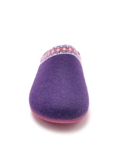 Femme Pédiconfort Mules feutre à galon fantaisie