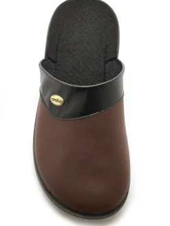 Homme Pédiconfort Mules mixtes cuir intérieur éponge