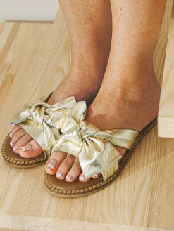 Femme Pédiconfort Mules noeud fantaisie tout cuir