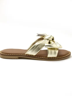 Femme Pédiconfort Mules noeud fantaisie tout cuir