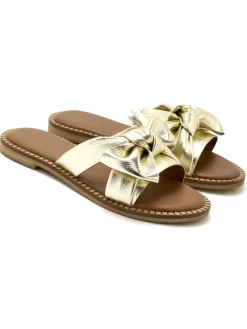 Femme Pédiconfort Mules noeud fantaisie tout cuir