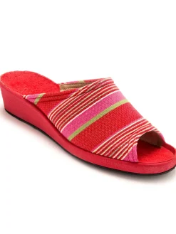 Femme Pédiconfort Mules rayées grande largeur