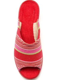 Femme Pédiconfort Mules rayées grande largeur