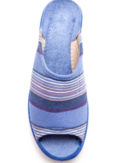 Femme Pédiconfort Mules rayées grande largeur