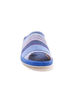 Femme Pédiconfort Mules rayées grande largeur