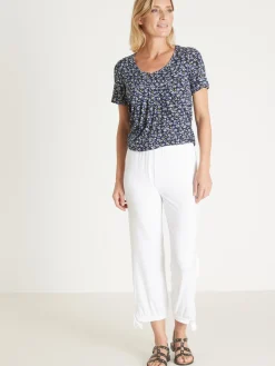 Femme Daxon Pantacourt en maille style sarouel