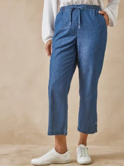 Femme Daxon Pantacourt élastiqué en chambray