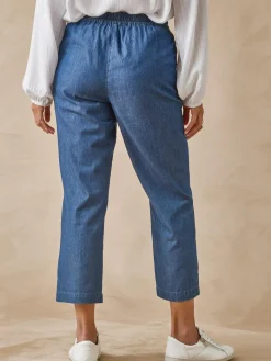 Femme Daxon Pantacourt élastiqué en chambray