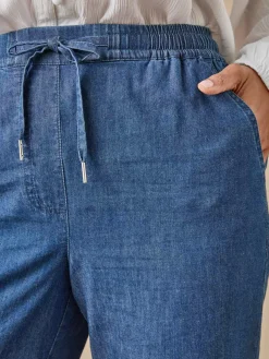 Femme Daxon Pantacourt élastiqué en chambray