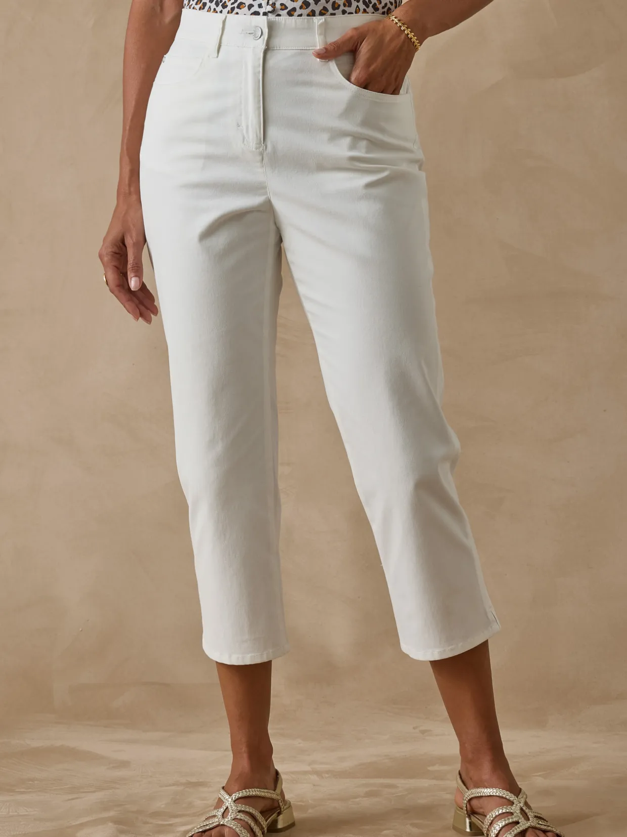 Femme Daxon Pantacourt élastiqué en gabardine