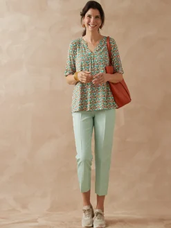 Femme Daxon Pantacourt élastiqué entrejambe 60cm