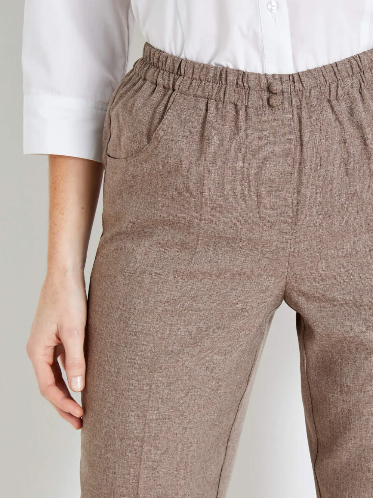 Femme Daxon Pantacourt élastiqué entrejambe 60cm