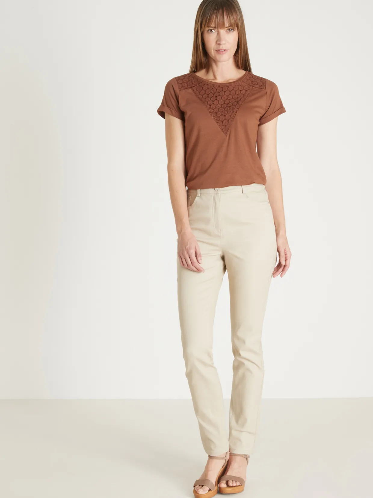 Femme Daxon Pantalon 5 poches coupe droite