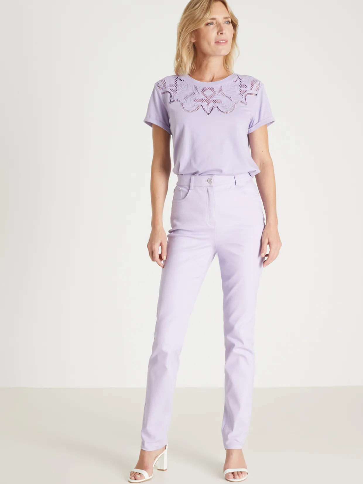 Femme Daxon Pantalon 5 poches coupe droite