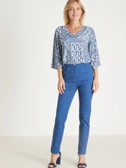 Femme Daxon Pantalon 5 poches coupe droite