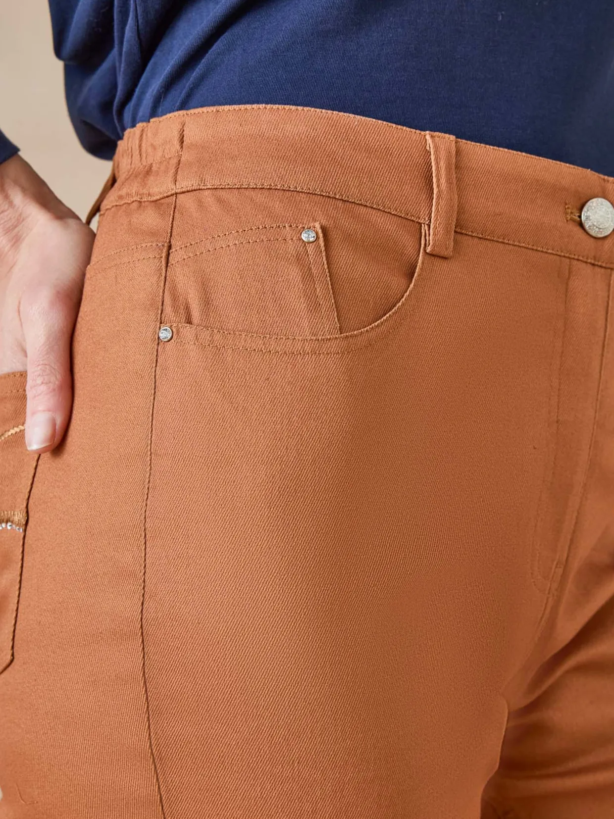 Femme Daxon Pantalon 5 poches taille haute