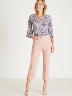 Femme Daxon Pantalon corsaire en toile extensible