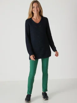 Femme Daxon Pantalon droit élastiqué maille milano