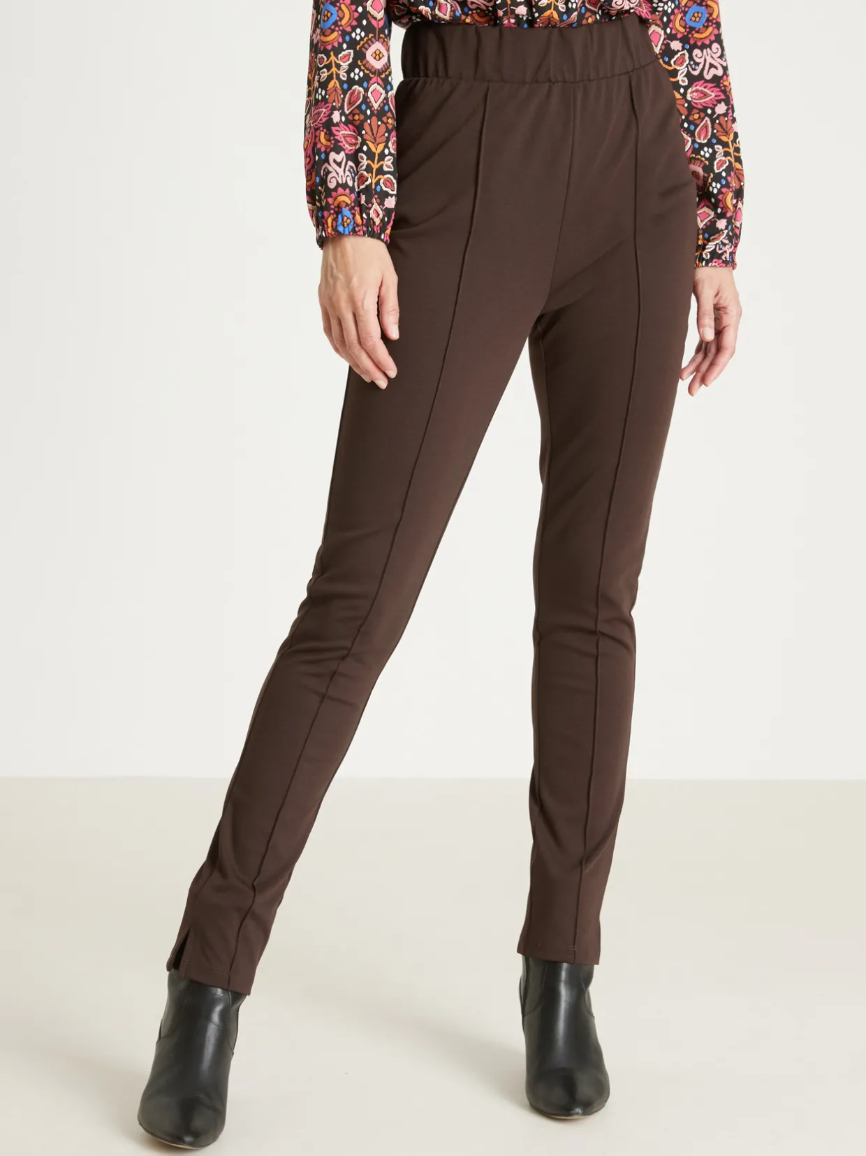 Femme Daxon Pantalon droit élastiqué maille milano