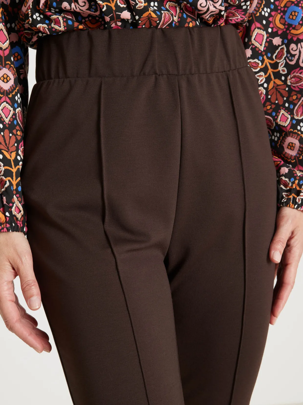 Femme Daxon Pantalon droit élastiqué maille milano