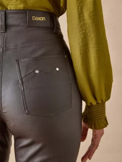 Femme Daxon Pantalon enduit taille haute