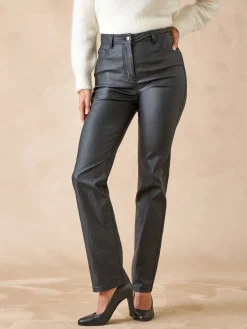 Femme Daxon Pantalon enduit taille haute