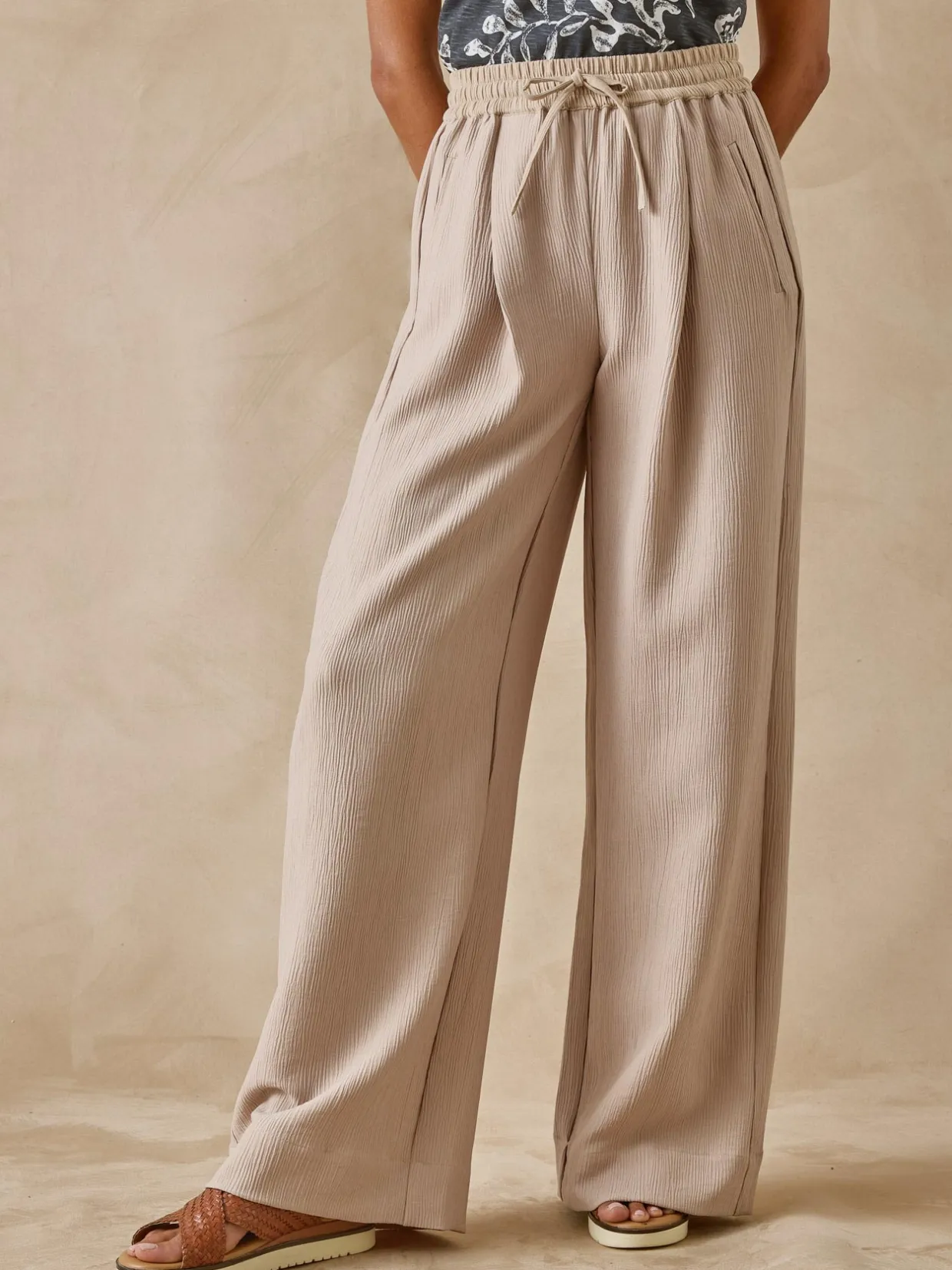 Femme Daxon Pantalon large aspect froissé