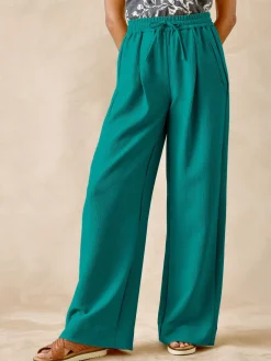 Femme Daxon Pantalon large aspect froissé