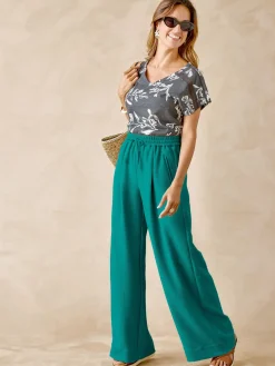 Femme Daxon Pantalon large aspect froissé