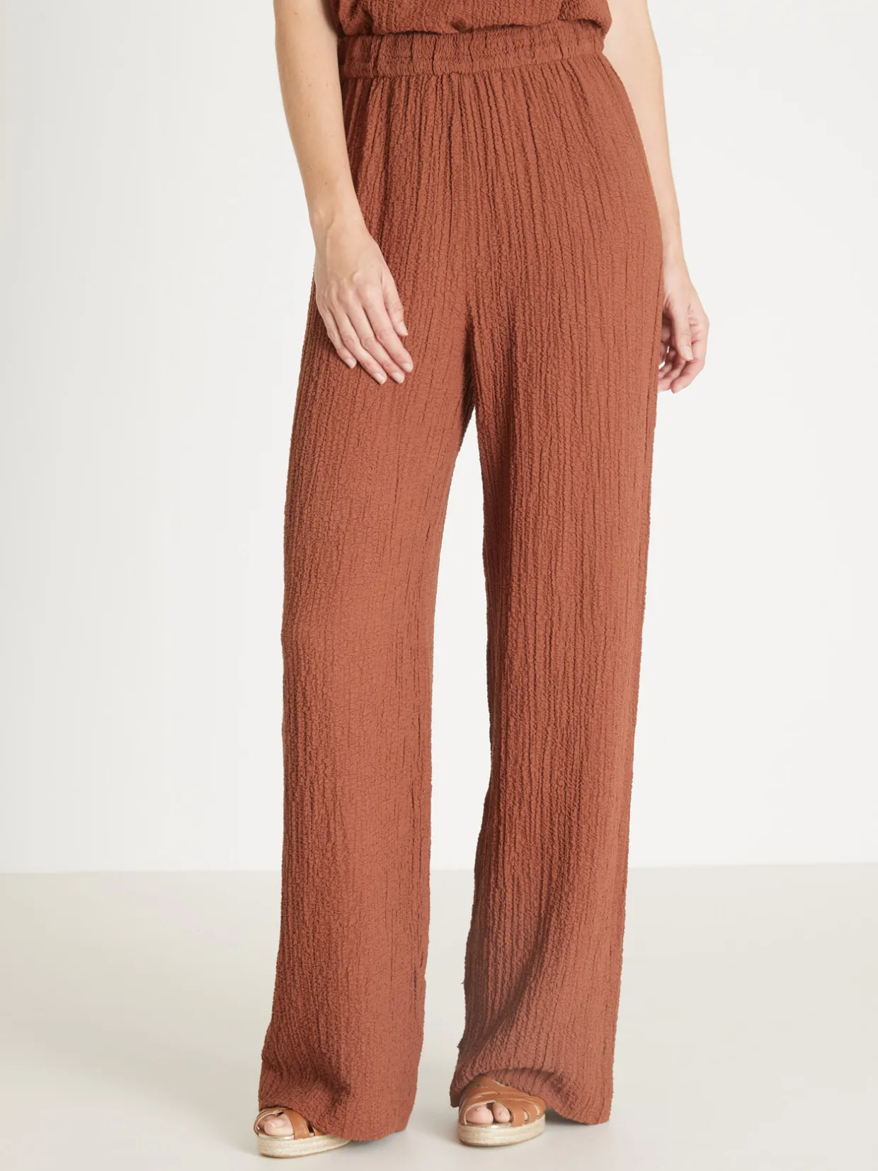 Femme Daxon Pantalon large en seersucker