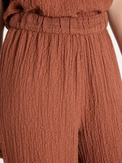 Femme Daxon Pantalon large en seersucker