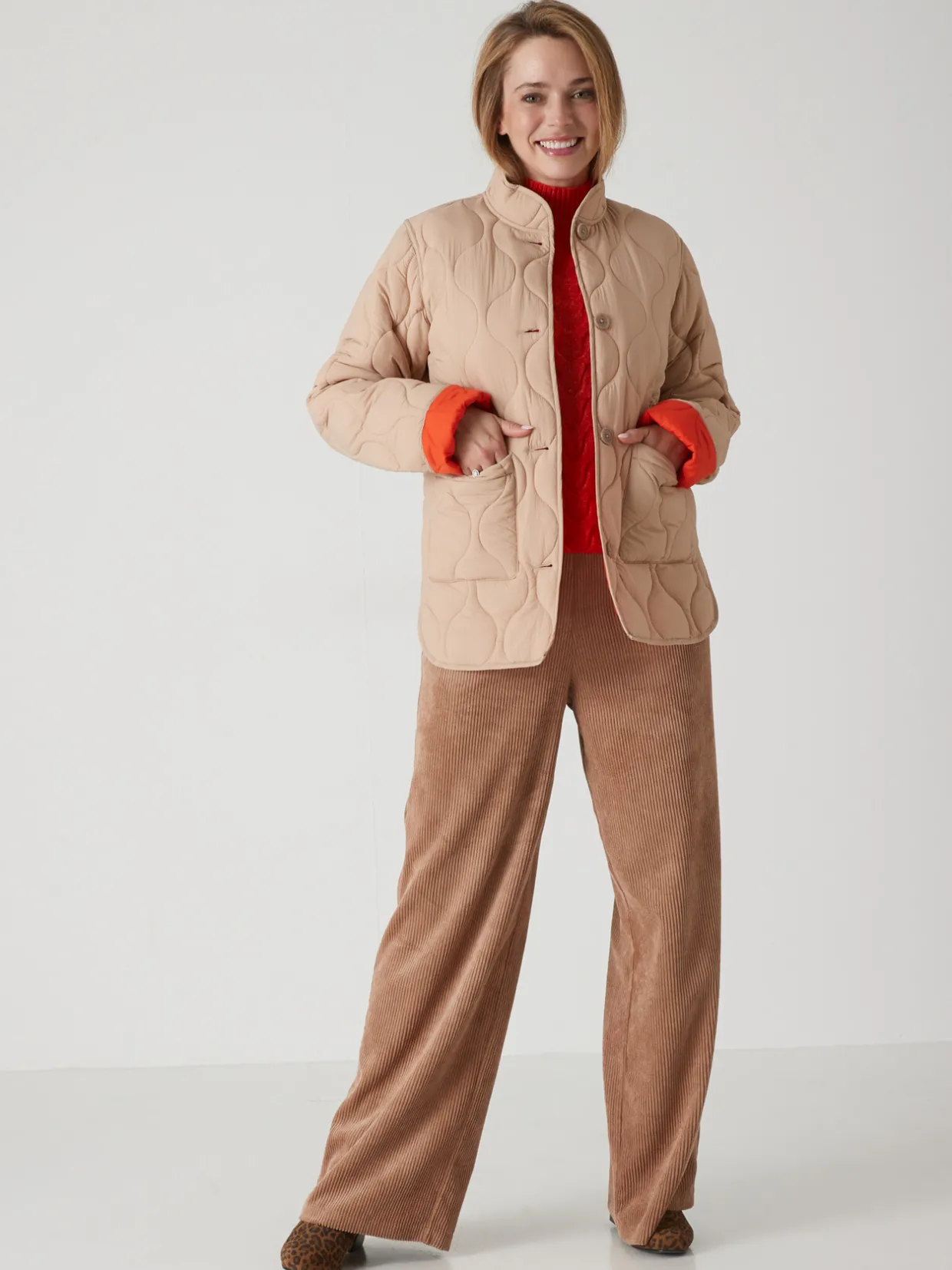 Femme Daxon Pantalon large velours côtelé