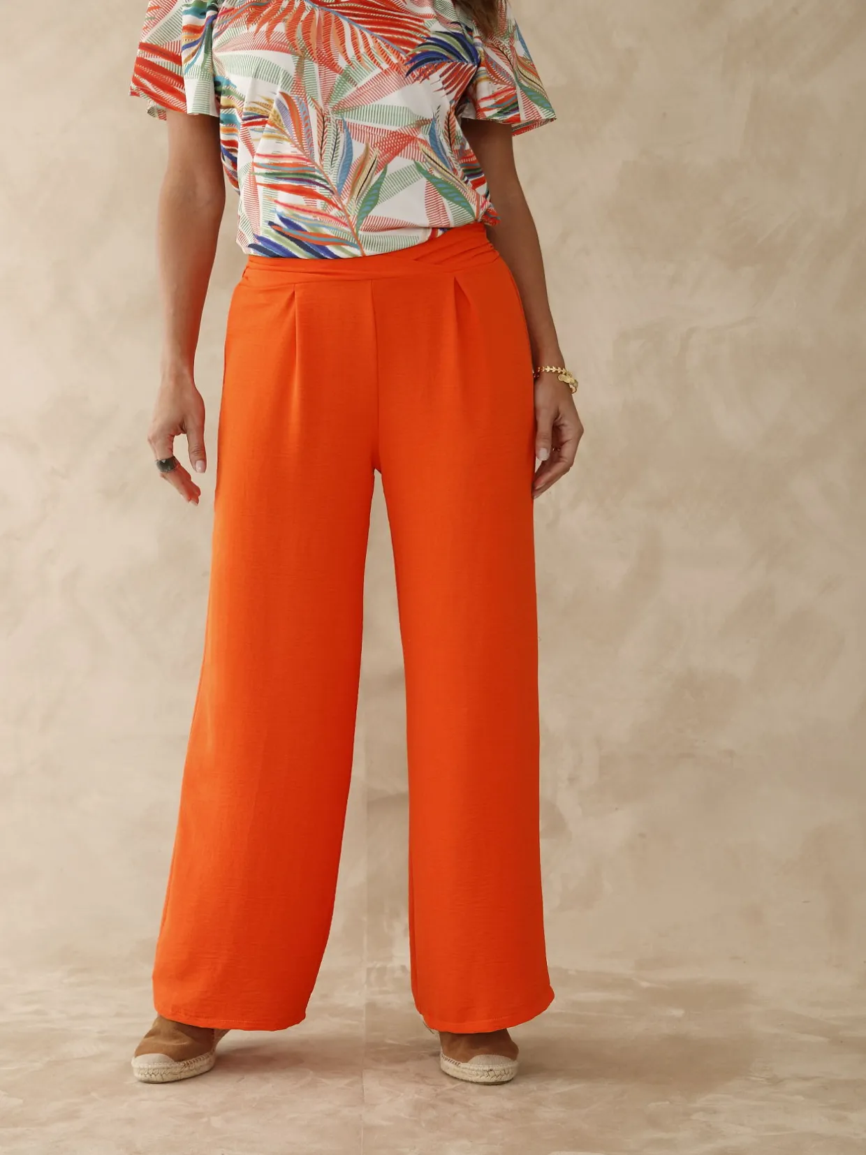 Femme Daxon Pantalon palazzo élastiqué dos