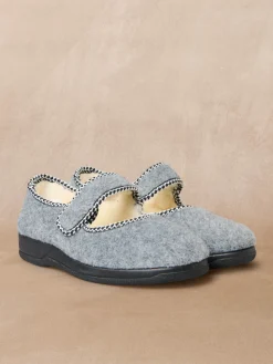 Femme Pédiconfort Pantoufles babies fourrées à scratch