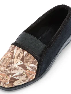 Femme Pédiconfort Pantoufles élastiquées molletonnées