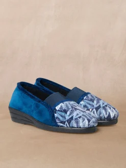 Femme Pédiconfort Pantoufles élastiquées molletonnées