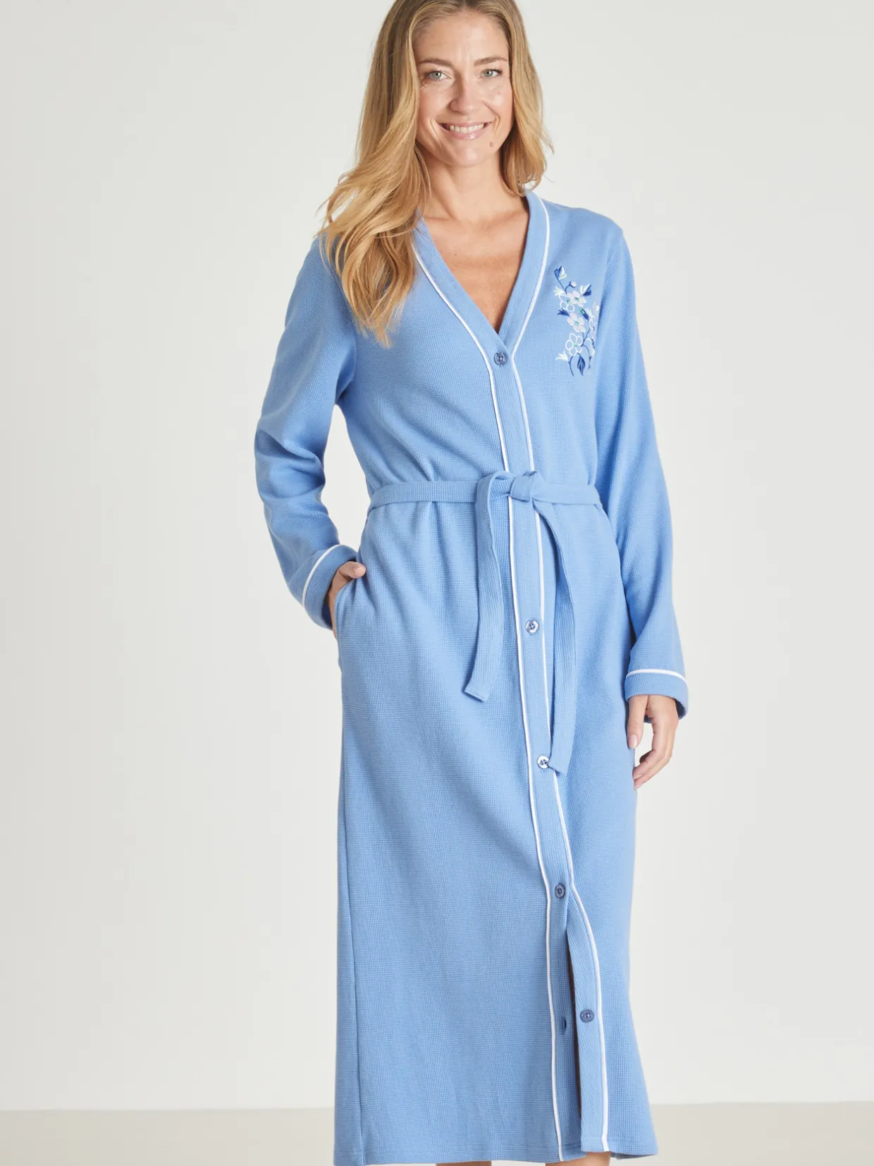 Daxon Peignoir en maille nid d'abeille