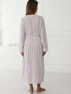 Daxon Peignoir forme kimono en seersucker