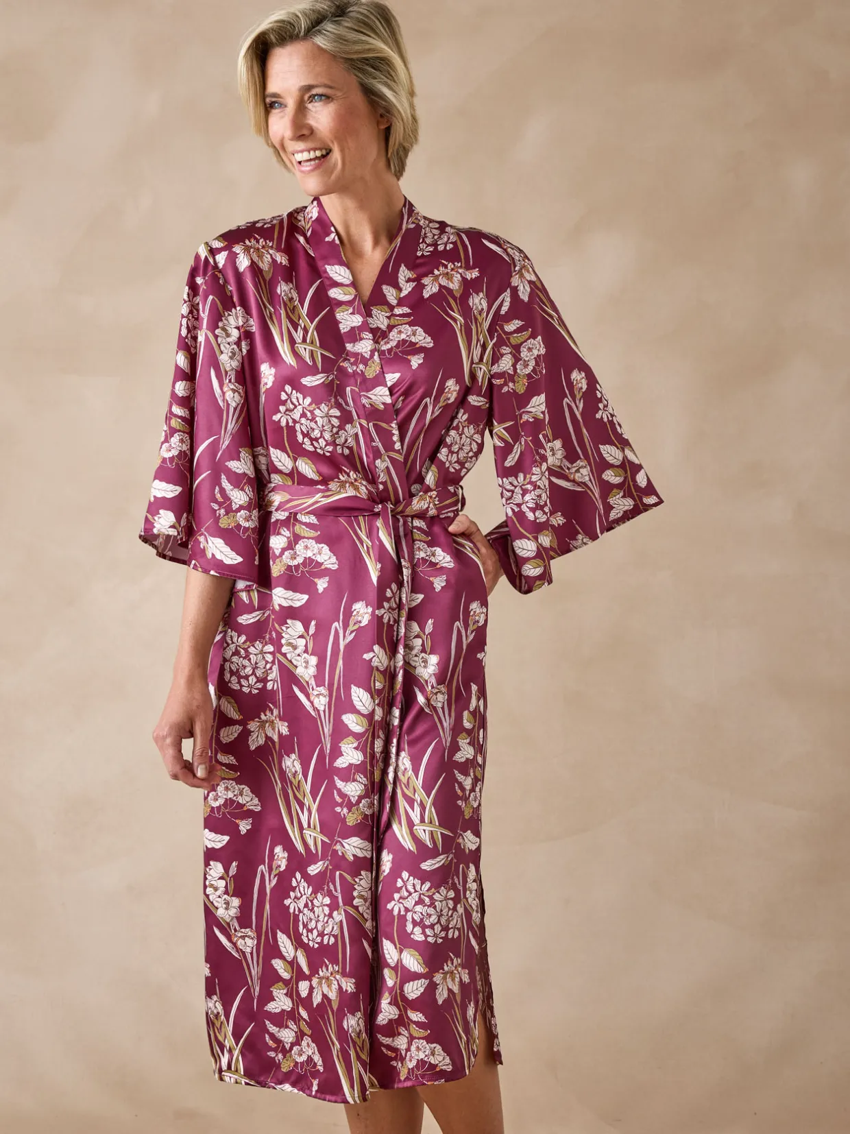 Daxon Peignoir kimono en satin