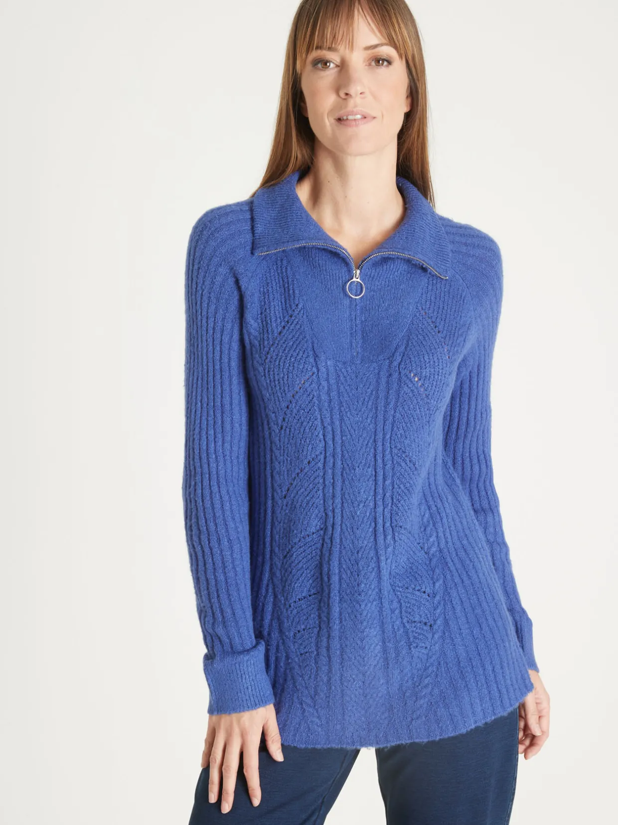 Femme Daxon Pull à col camionneur zippé