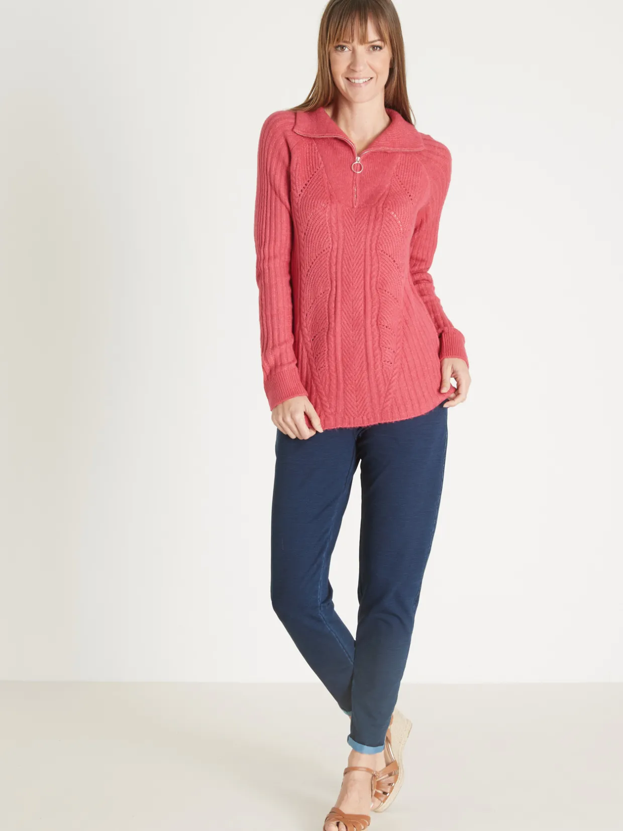 Femme Daxon Pull à col camionneur zippé