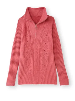 Femme Daxon Pull à col camionneur zippé