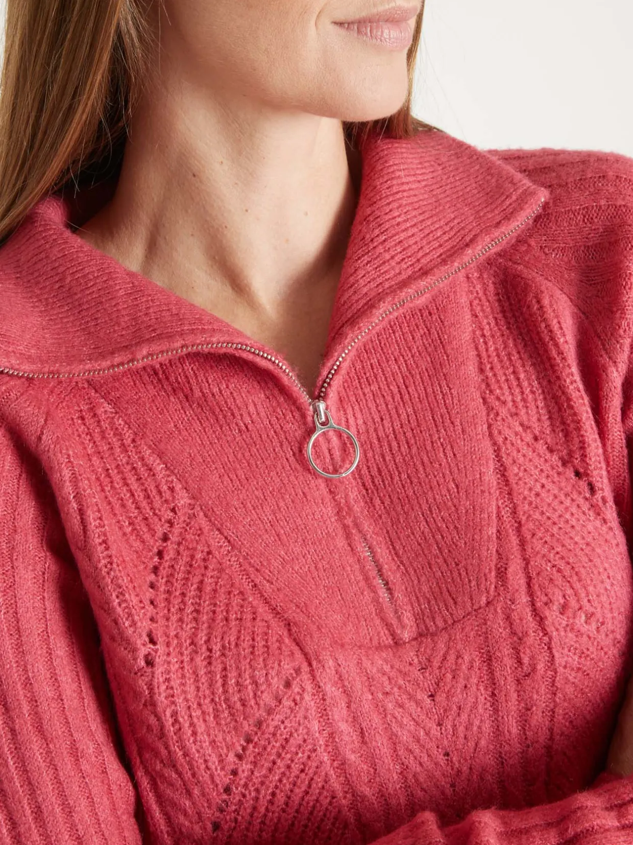 Femme Daxon Pull à col camionneur zippé