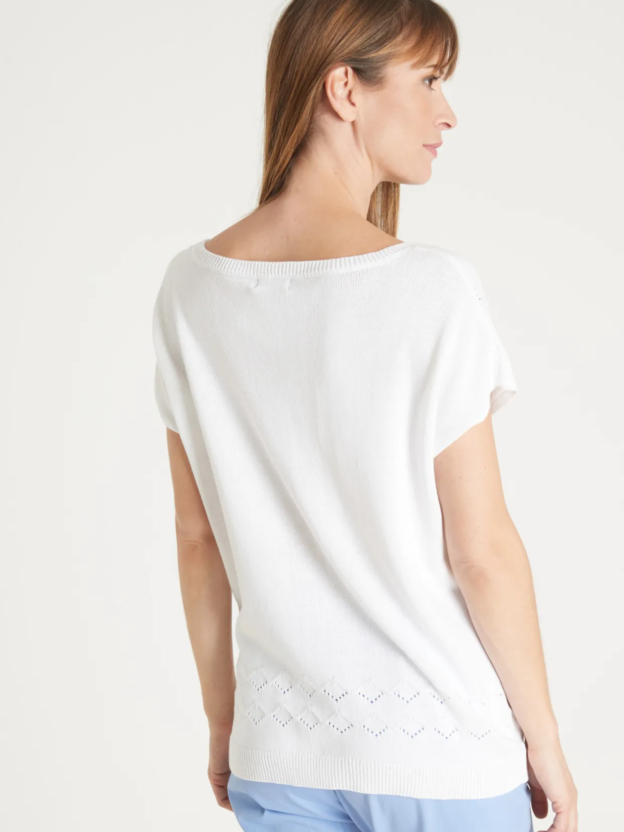 Femme Daxon Pull ajouré manches T