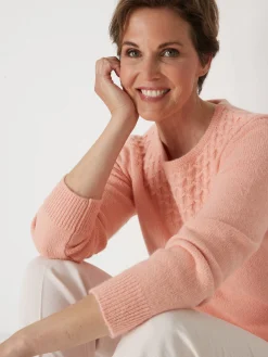 Femme Daxon Pull avec jeu de maille pointelle